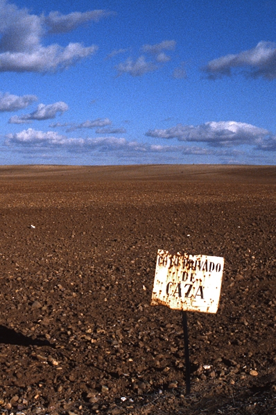Kastilien, La Mancha, privat, förbudsskylt